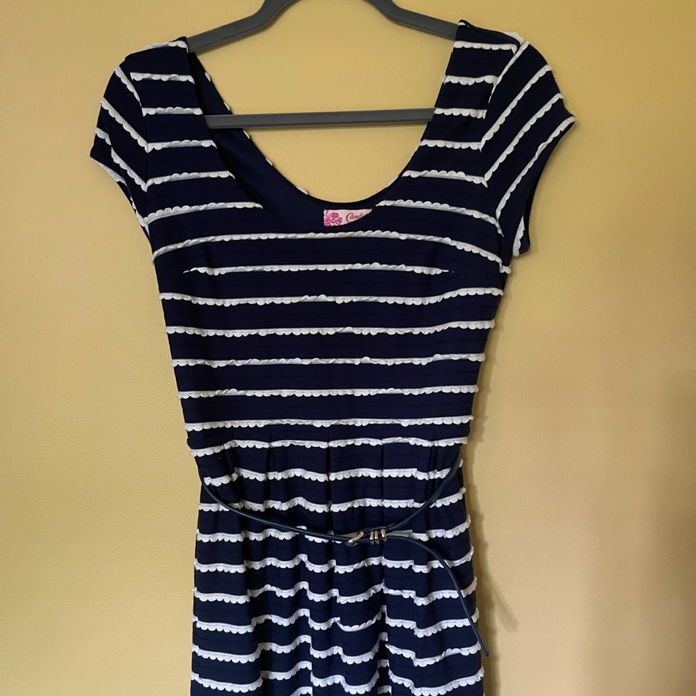 Candies Navy and White mini ruffle dress